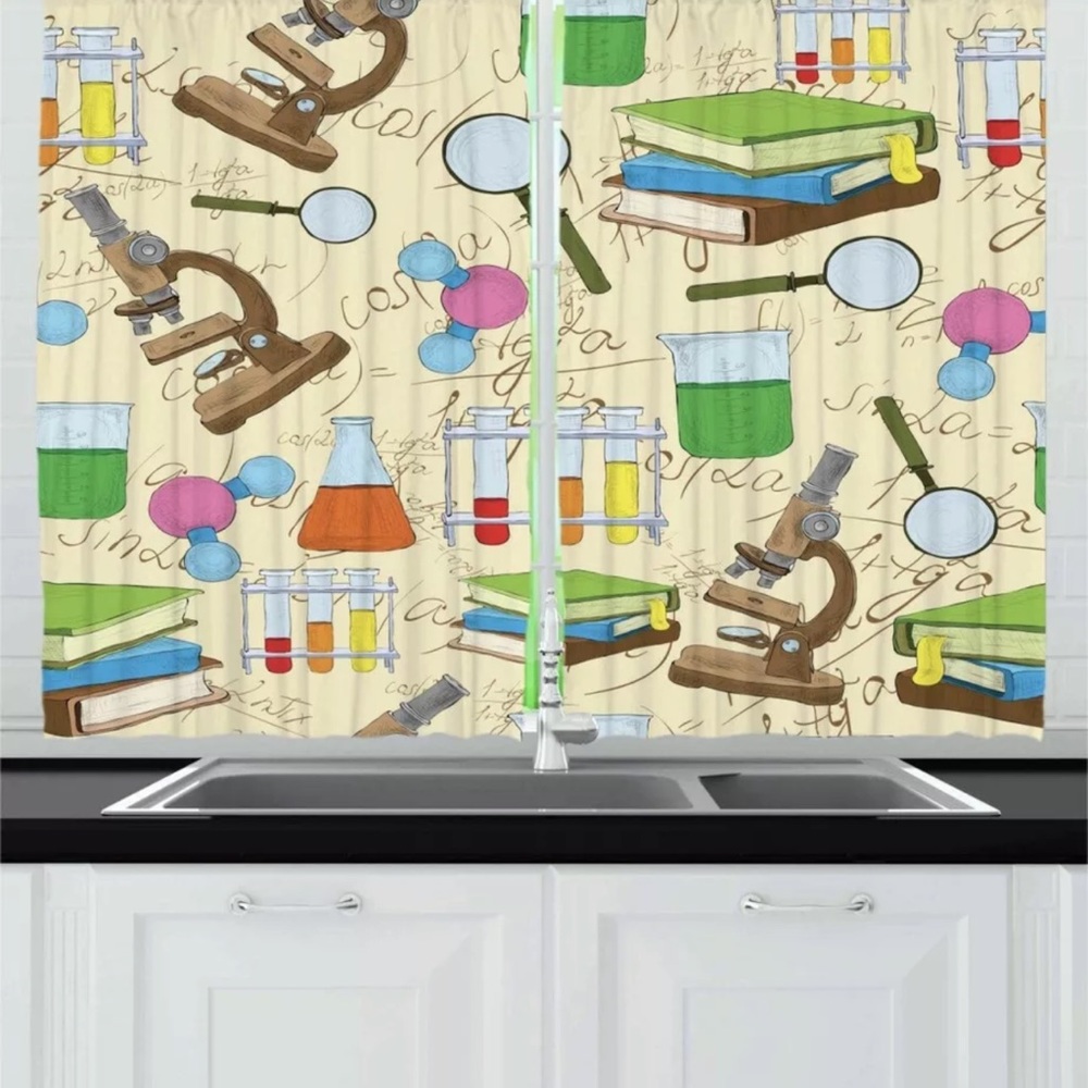 Science Curtain STEAM STEM Design Teacher Classroom window covering Homeschool